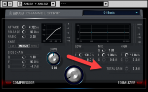 Channel Strip met Total Gain
