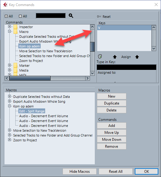 Cubase Window Key Commands Macro