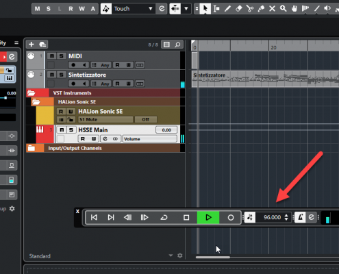 Screenshot Cubase Zes Achtste