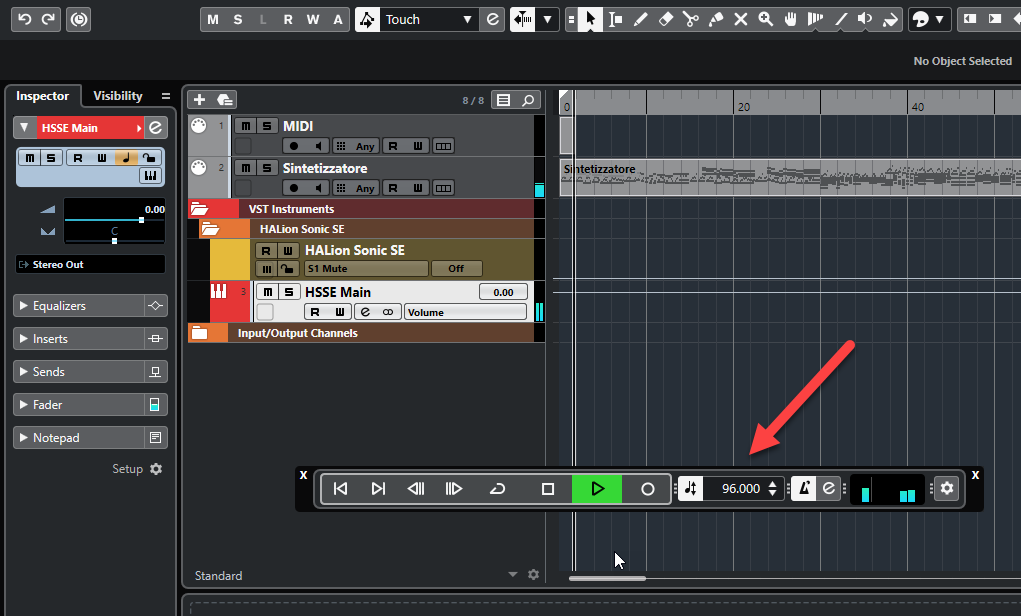 Screenshot Cubase Zes Achtste