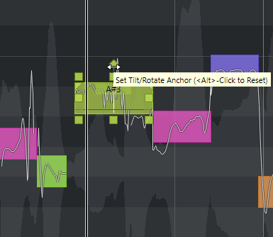 Afbeelding: Set Tilt/Rotate Anchor in VairAudio in Cubase