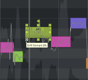 Afbeelding: Shift Formant in VariAudio in Cubase