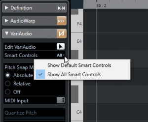 Afbeelding: Smart Controls in Cubase