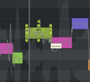 Afbeelding: Volume in VariAudio in Cubase