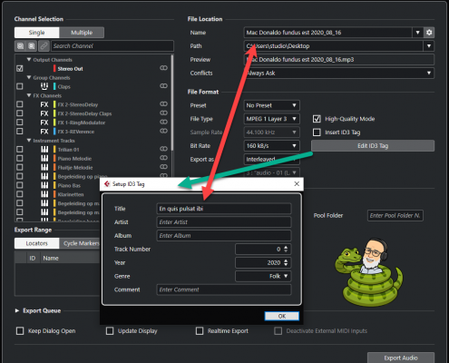 Afbeelding: Export Audio Mixdown in Cubase