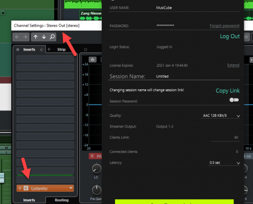 Afbeelding Plugin Listento van Audiomovers in Cubase