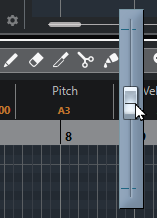 Fader bij Pitch in Cubase